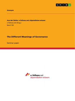 cover image of The Different Meanings of Governance